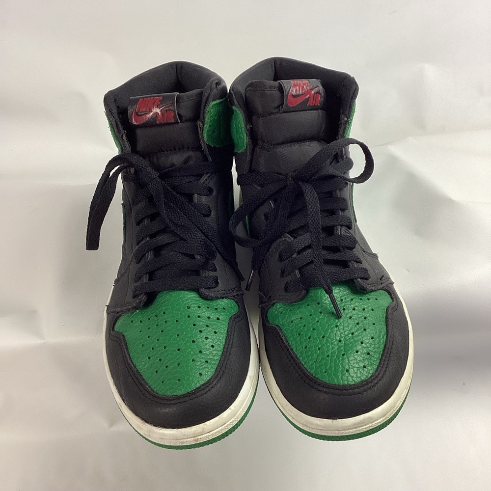 2019 Nike Air Jordan 1 Retro OG Black & Green Leather High-Top Sneakers